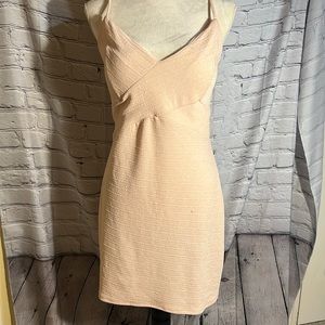 Charlotte Russe, peach, spaghetti straps, knee length, party dress, baby shower